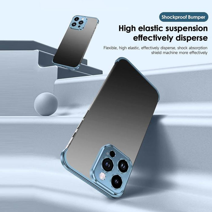 Funda para teléfono ultradelgada sin marco de aleación de titanio con protección antichoque en las cuatro esquinas, For iPhone 16 Pro Max, For iPhone 16 Pro, For iPhone 16 Plus, For iPhone 16