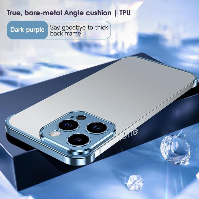 Funda para teléfono ultradelgada sin marco de aleación de titanio con protección antichoque en las cuatro esquinas, For iPhone 16 Pro Max, For iPhone 16 Pro, For iPhone 16 Plus, For iPhone 16