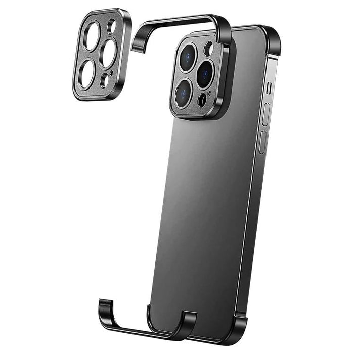 Funda para teléfono ultradelgada sin marco de aleación de titanio con protección antichoque en las cuatro esquinas, For iPhone 16 Pro Max, For iPhone 16 Pro, For iPhone 16 Plus, For iPhone 16