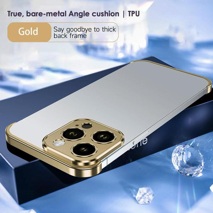 Funda para teléfono ultradelgada sin marco de aleación de titanio con protección antichoque en las cuatro esquinas, For iPhone 15 Pro Max, For iPhone 15 Pro, For iPhone 15 Plus, For iPhone 15, For iPhone 14 Plus, For iPhone 14, For iPhone 14 Pro       ...