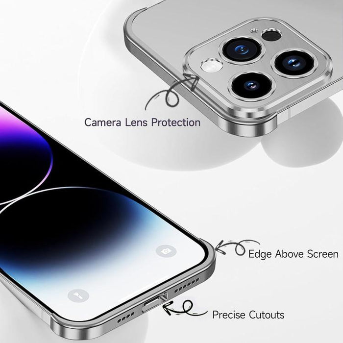 Funda para teléfono ultradelgada sin marco de aleación de titanio con protección antichoque en las cuatro esquinas, For iPhone 15 Pro Max, For iPhone 15 Pro, For iPhone 15 Plus, For iPhone 15, For iPhone 14 Plus, For iPhone 14, For iPhone 14 Pro       ...