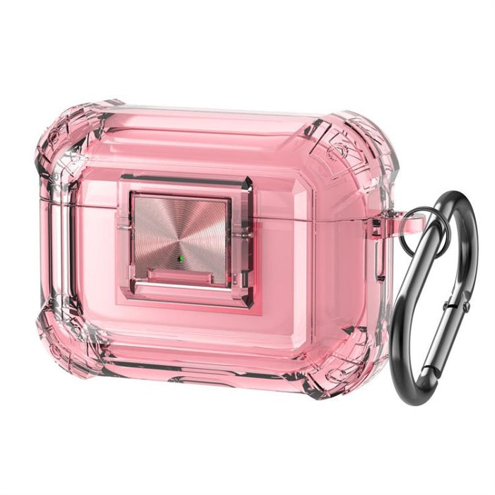 Funda transparente a prueba de golpes con cierre a presión y mosquetón para auriculares., For AirPods Pro 2