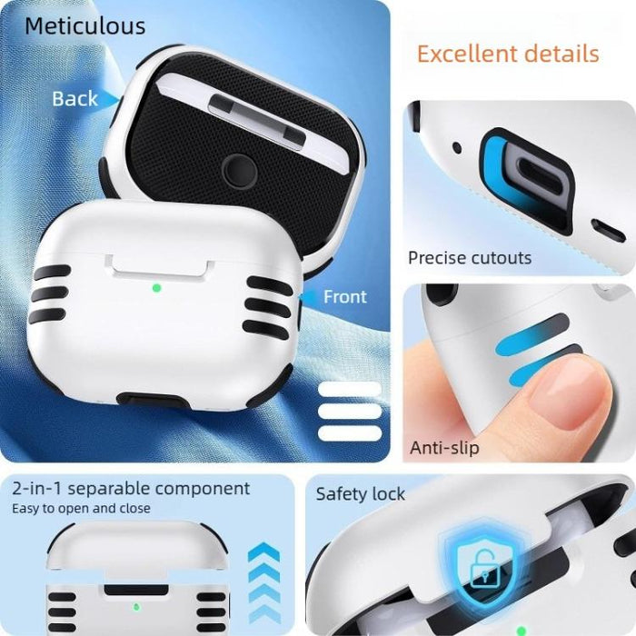 Funda protectora antichoque para airbag con cobertura total y anillo para cordón., For AirPods Pro 2