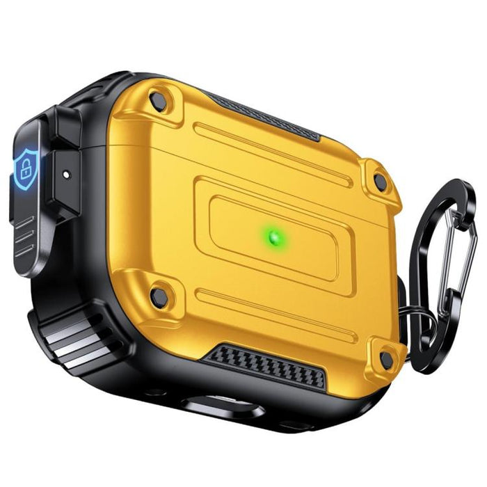 Funda protectora para auriculares con hebilla de seguridad de fibra de carbono Armor y mosquetón, For AirPods Pro 2