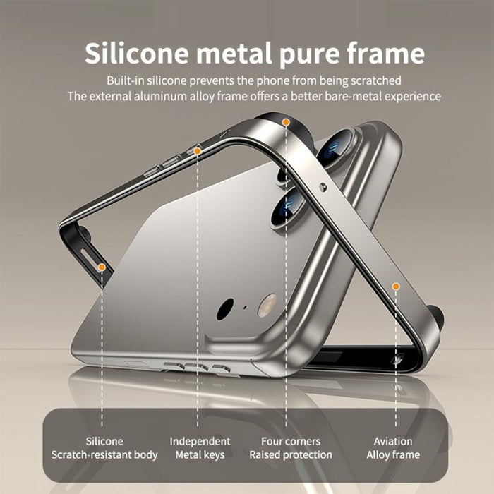 Funda para teléfono híbrida de metal y silicona con cuatro esquinas, resistente a los golpes y con sistema de refrigeración., For iPhone 13 Pro Max, For iPhone 13 Pro, For iPhone 13