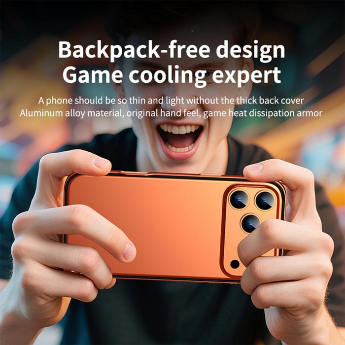 Funda para teléfono híbrida de metal y silicona con cuatro esquinas, resistente a los golpes y con sistema de refrigeración., For iPhone 15 Pro Max, For iPhone 15 Pro, For iPhone 15 Plus, For iPhone 15, For iPhone 14 Plus, For iPhone 14, For iPhone 14 ...
