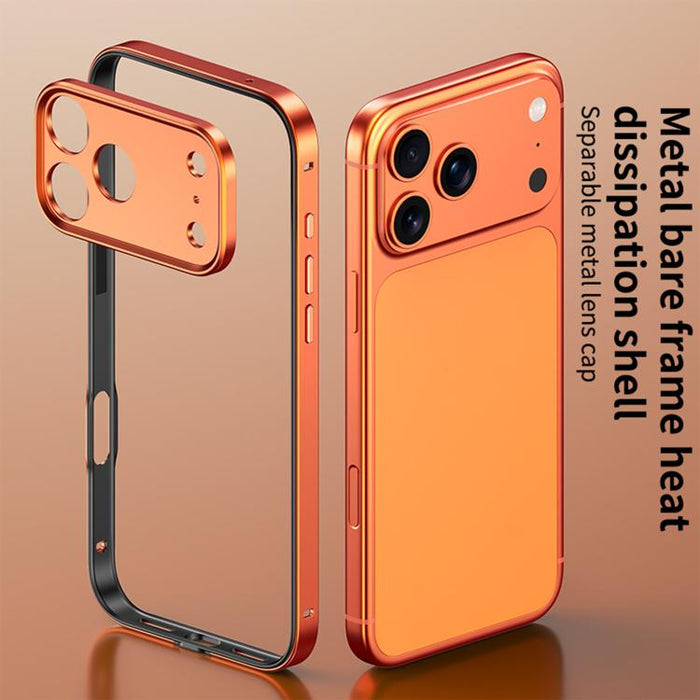 Funda para teléfono delgada con marco de refrigeración, fabricada en aleación de aluminio y silicona híbrida, con marco de lente metálico., For iPhone 16 Pro Max, For iPhone 16 Pro, For iPhone 15 Pro Max, For iPhone 15 Pro, For iPhone 14 Pro           ...