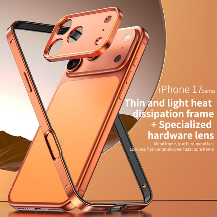 Funda para teléfono delgada con marco de refrigeración, fabricada en aleación de aluminio y silicona híbrida, con marco de lente metálico., For iPhone 16 Pro Max, For iPhone 16 Pro, For iPhone 15 Pro Max, For iPhone 15 Pro, For iPhone 14 Pro           ...