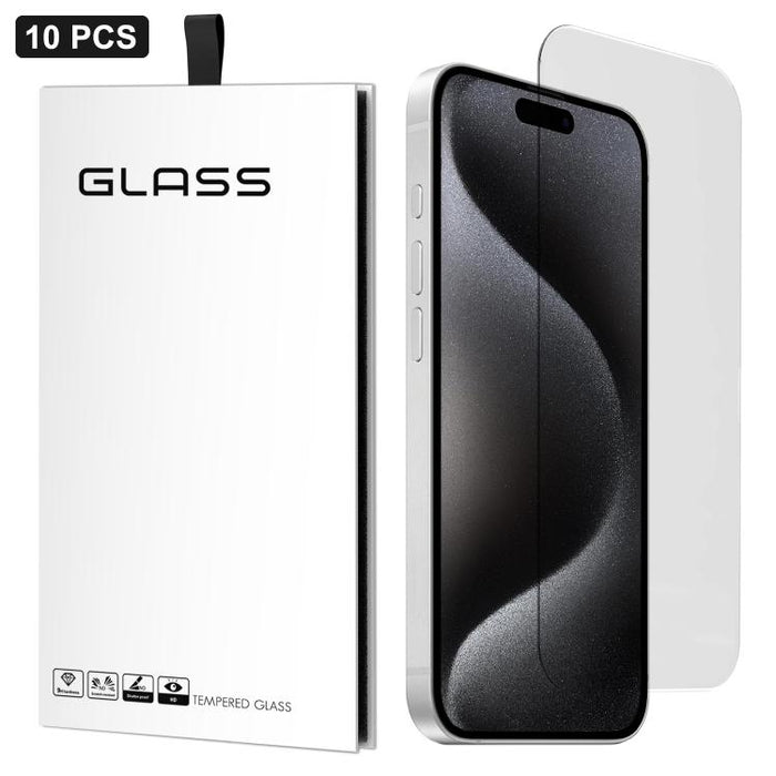 10 láminas de vidrio templado HD adhesivas, gruesas, con arco grande 3D, sin borde blanco, de aluminio de alta calidad., For iPhone 17 Pro Max, For iPhone 17 Pro, For iPhone 17, For iPhone Air, For iPhone 16 Pro Max, For iPhone 16 Pro, For iPhone 16 Pl...