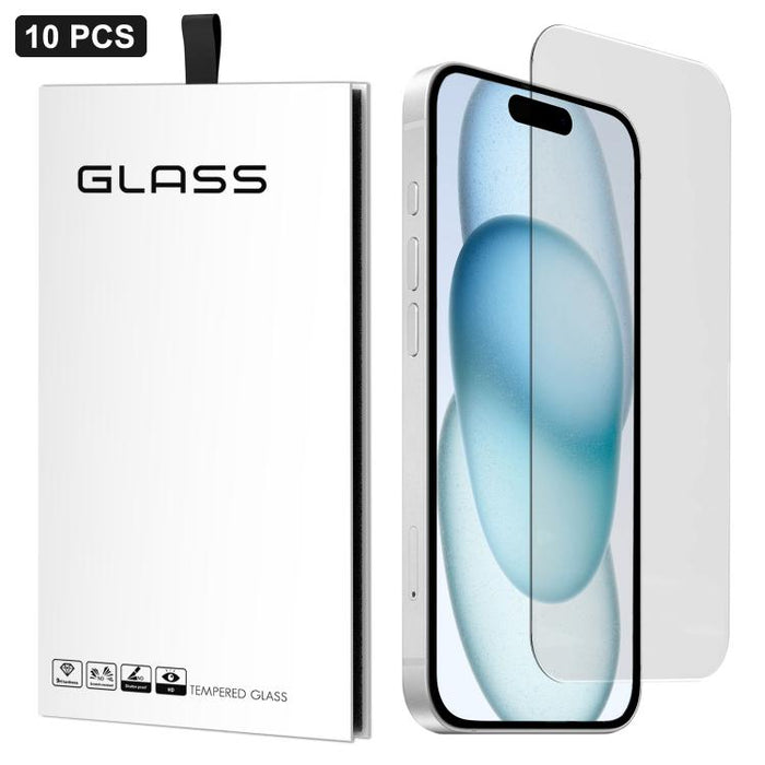 10 láminas de vidrio templado HD adhesivas, gruesas, con arco grande 3D, sin borde blanco, de aluminio de alta calidad., For iPhone 17 Pro Max, For iPhone 17 Pro, For iPhone 17, For iPhone Air, For iPhone 16 Pro Max, For iPhone 16 Pro, For iPhone 16 Pl...