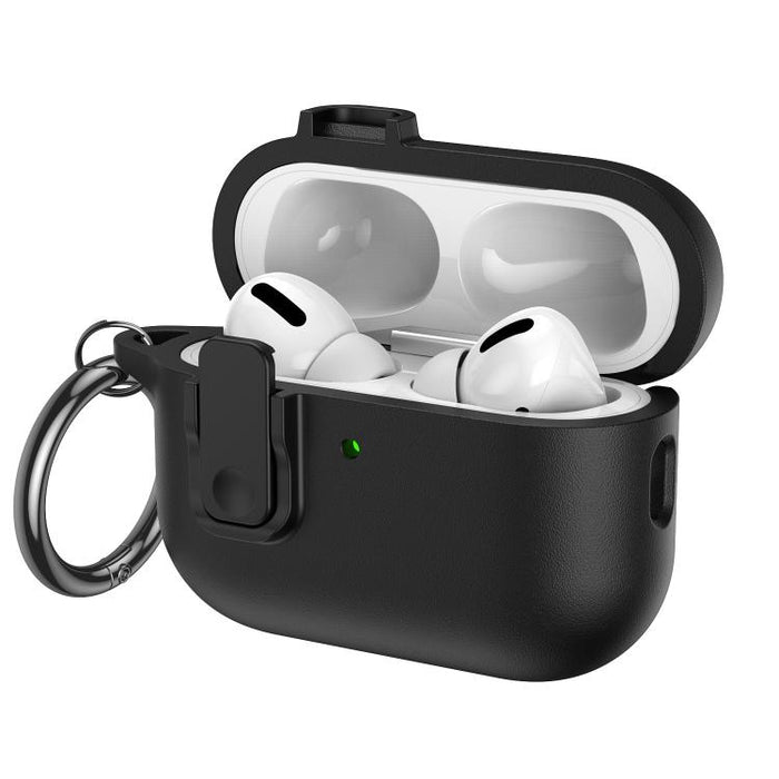 Funda para auriculares de TPU con aspecto de piel granulada y gancho de anilla., For AirPods Pro 3, For AirPods 4, For AirPods Pro 2, For AirPods 3