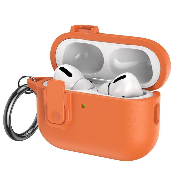 Funda para auriculares de TPU con aspecto de piel granulada y gancho de anilla., For AirPods Pro 3, For AirPods 4, For AirPods Pro 2, For AirPods 3