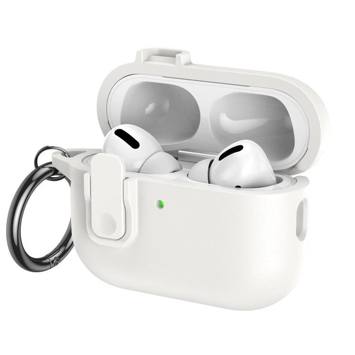 Funda para auriculares de TPU con aspecto de piel granulada y gancho de anilla., For AirPods Pro 3, For AirPods 4, For AirPods Pro 2, For AirPods 3