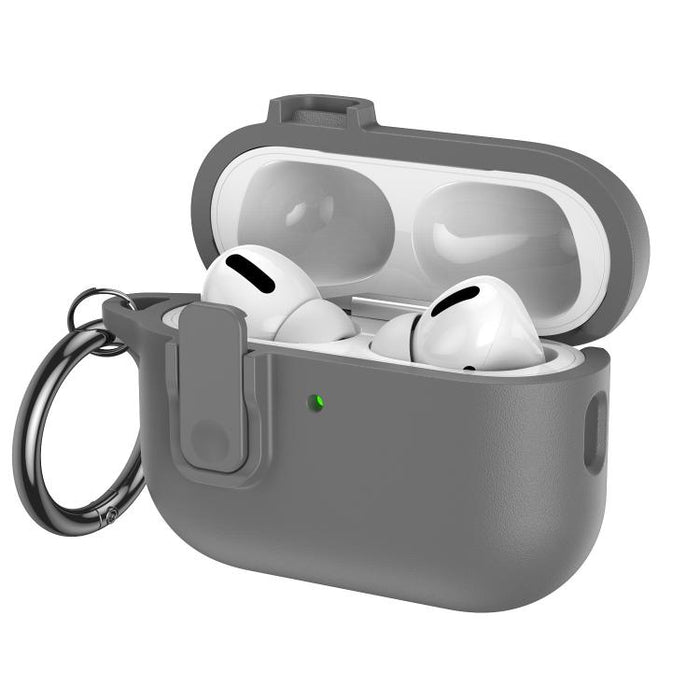 Funda para auriculares de TPU con aspecto de piel granulada y gancho de anilla., For AirPods Pro 3, For AirPods 4, For AirPods Pro 2, For AirPods 3