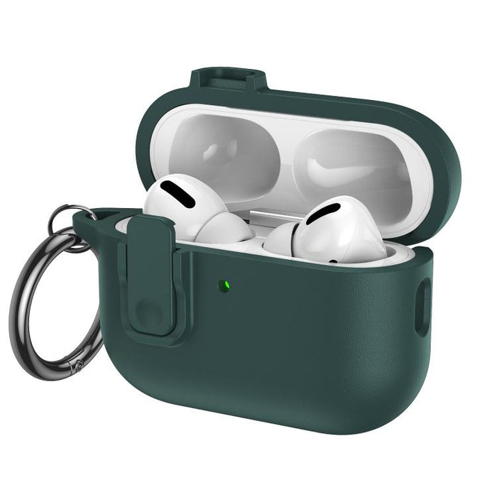 Funda para auriculares de TPU con aspecto de piel granulada y gancho de anilla., For AirPods Pro 3, For AirPods 4, For AirPods Pro 2, For AirPods 3