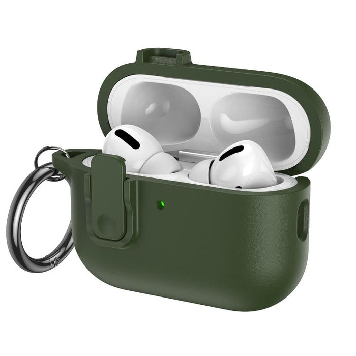 Funda para auriculares de TPU con aspecto de piel granulada y gancho de anilla., For AirPods Pro 3, For AirPods 4, For AirPods Pro 2, For AirPods 3