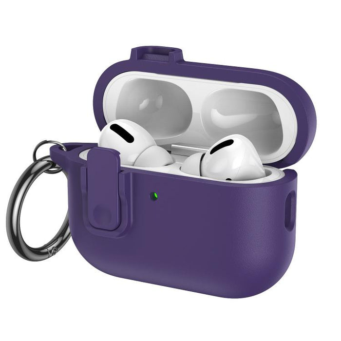 Funda para auriculares de TPU con aspecto de piel granulada y gancho de anilla., For AirPods Pro 3, For AirPods 4, For AirPods Pro 2, For AirPods 3