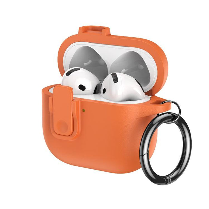 Funda para auriculares de TPU con aspecto de piel granulada y gancho de anilla., For AirPods Pro 3, For AirPods 4, For AirPods Pro 2, For AirPods 3