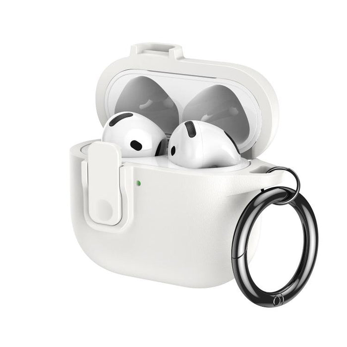 Funda para auriculares de TPU con aspecto de piel granulada y gancho de anilla., For AirPods Pro 3, For AirPods 4, For AirPods Pro 2, For AirPods 3