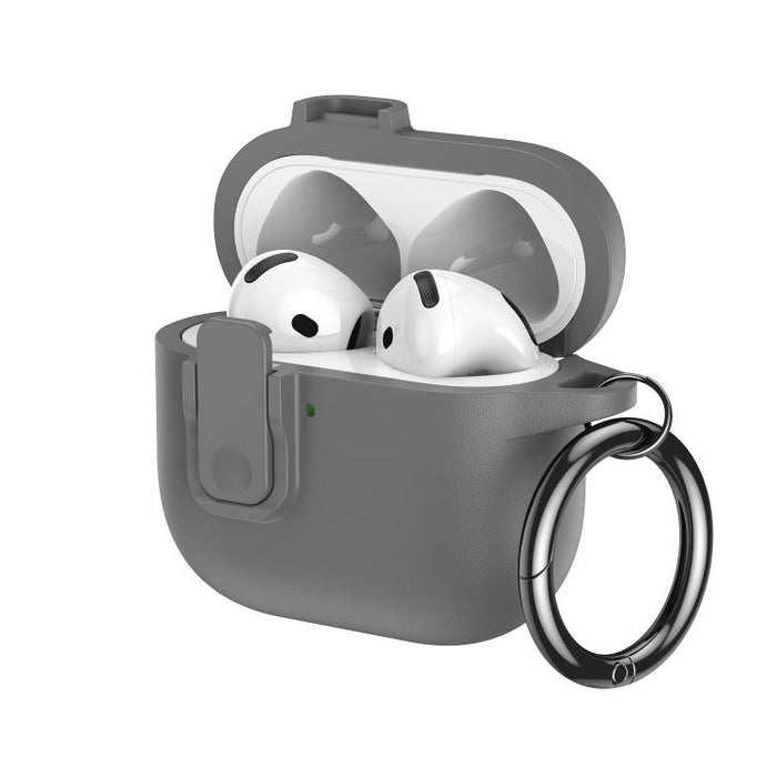 Funda para auriculares de TPU con aspecto de piel granulada y gancho de anilla., For AirPods Pro 3, For AirPods 4, For AirPods Pro 2, For AirPods 3