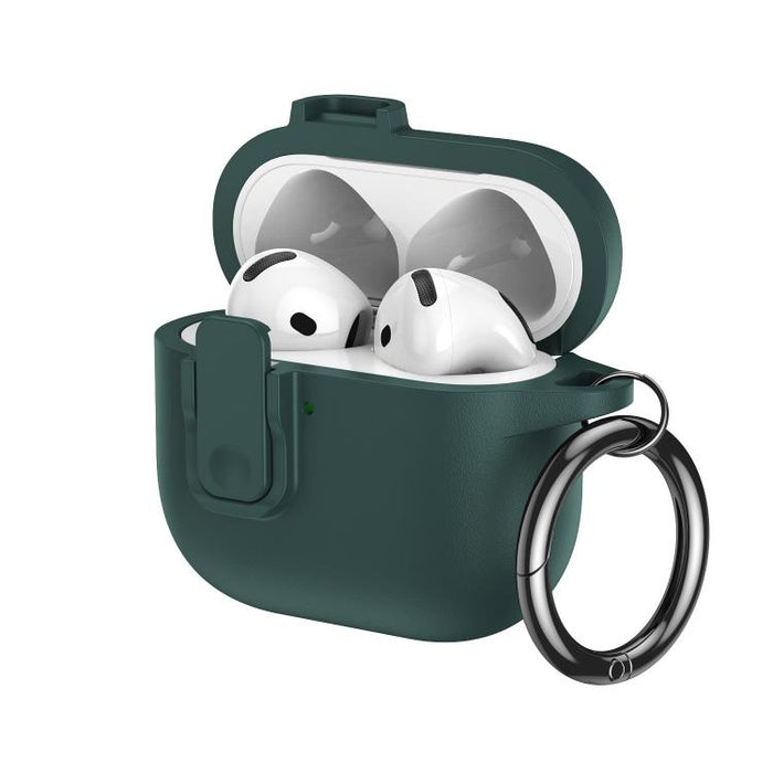 Funda para auriculares de TPU con aspecto de piel granulada y gancho de anilla., For AirPods Pro 3, For AirPods 4, For AirPods Pro 2, For AirPods 3