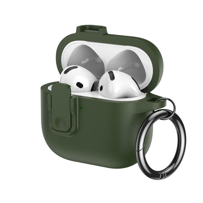 Funda para auriculares de TPU con aspecto de piel granulada y gancho de anilla., For AirPods Pro 3, For AirPods 4, For AirPods Pro 2, For AirPods 3