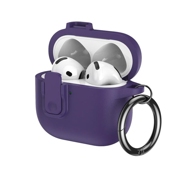 Funda para auriculares de TPU con aspecto de piel granulada y gancho de anilla., For AirPods Pro 3, For AirPods 4, For AirPods Pro 2, For AirPods 3