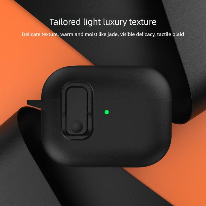 Funda para auriculares de TPU con aspecto de piel granulada y gancho de anilla., For AirPods Pro 3, For AirPods 4, For AirPods Pro 2, For AirPods 3