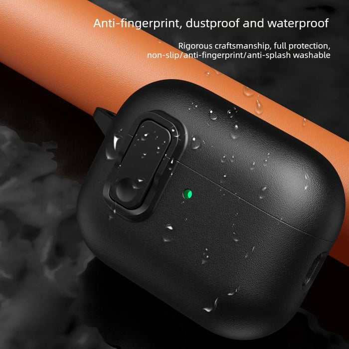 Funda para auriculares de TPU con aspecto de piel granulada y gancho de anilla., For AirPods Pro 3, For AirPods 4, For AirPods Pro 2, For AirPods 3