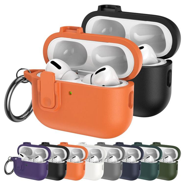Funda para auriculares de TPU con aspecto de piel granulada y gancho de anilla., For AirPods Pro 3, For AirPods 4, For AirPods Pro 2, For AirPods 3