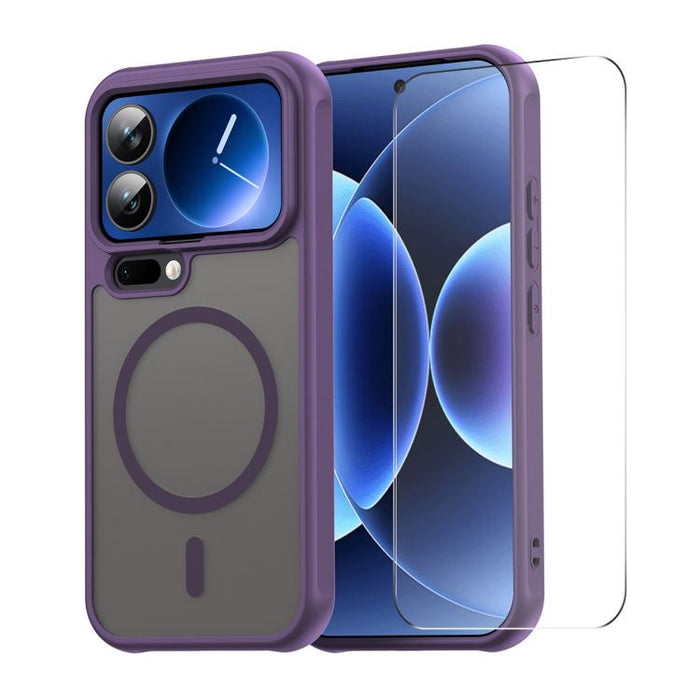 Funda para teléfono ENKAY Hat-Prince MagSafe mate translúcida a prueba de golpes con película de vidrio de aluminio y silicio de 0,18 mm de altura., For Xiaomi 17T Pro 5G, For Xiaomi 17T 5G, For Xiaomi Poco X8 Pro Max, For Xiaomi Poco X8 Pro           ...