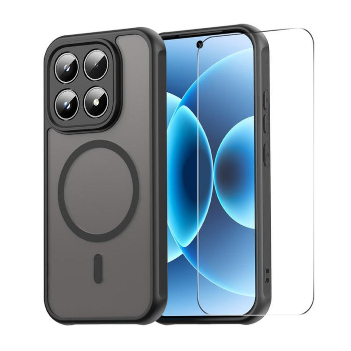 Funda para teléfono ENKAY Hat-Prince MagSafe mate translúcida a prueba de golpes con película de vidrio de aluminio y silicio de 0,18 mm de altura., For Xiaomi 17T Pro 5G, For Xiaomi 17T 5G, For Xiaomi Poco X8 Pro Max, For Xiaomi Poco X8 Pro           ...