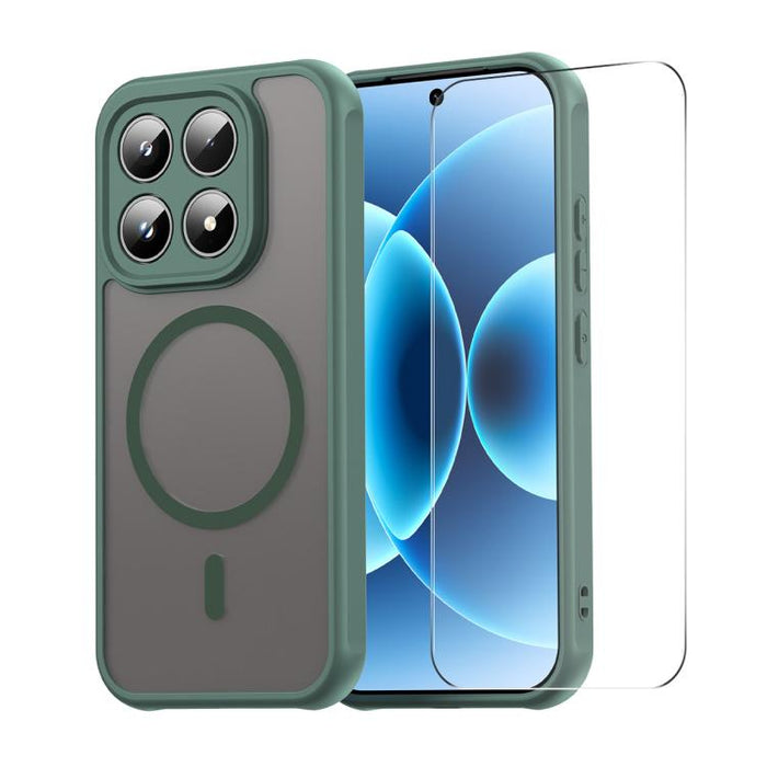 Funda para teléfono ENKAY Hat-Prince MagSafe mate translúcida a prueba de golpes con película de vidrio de aluminio y silicio de 0,18 mm de altura., For Xiaomi 17T Pro 5G, For Xiaomi 17T 5G, For Xiaomi Poco X8 Pro Max, For Xiaomi Poco X8 Pro           ...