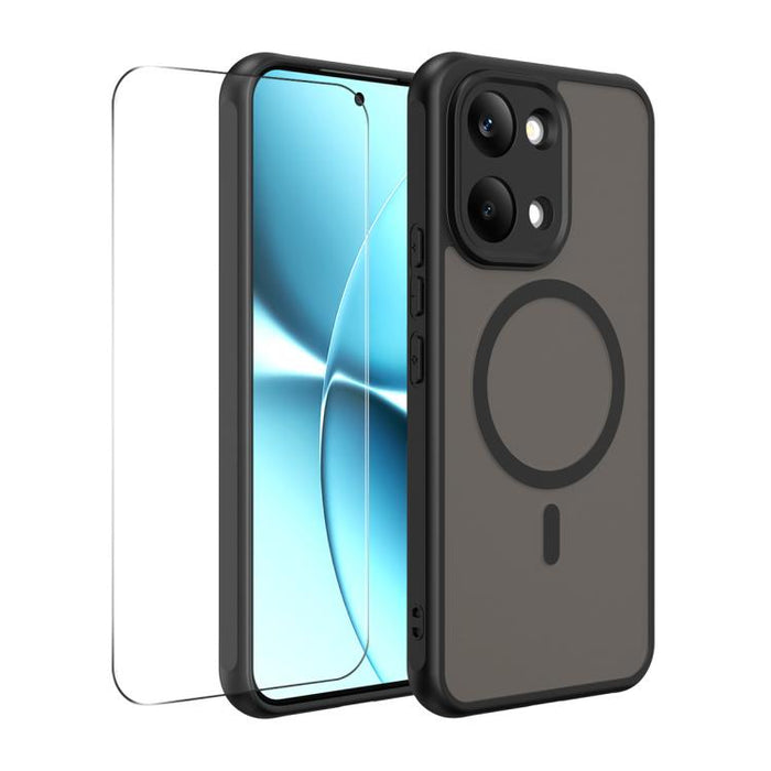 Funda para teléfono ENKAY Hat-Prince MagSafe mate translúcida a prueba de golpes con película de vidrio de aluminio y silicio de 0,18 mm de altura., For Xiaomi 17T Pro 5G, For Xiaomi 17T 5G, For Xiaomi Poco X8 Pro Max, For Xiaomi Poco X8 Pro           ...