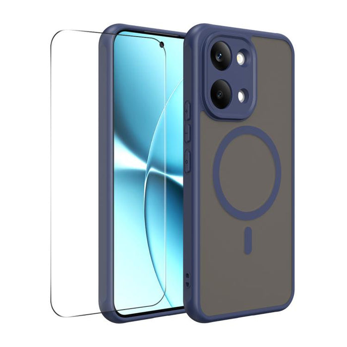 Funda para teléfono ENKAY Hat-Prince MagSafe mate translúcida a prueba de golpes con película de vidrio de aluminio y silicio de 0,18 mm de altura., For Xiaomi 17T Pro 5G, For Xiaomi 17T 5G, For Xiaomi Poco X8 Pro Max, For Xiaomi Poco X8 Pro           ...