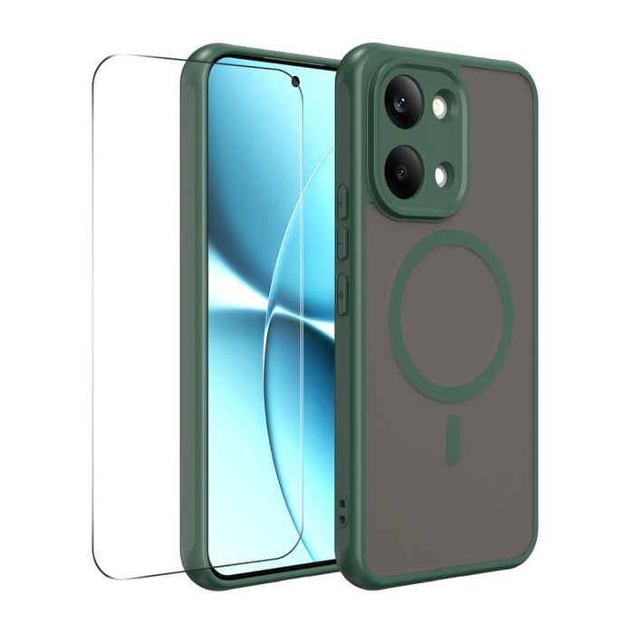 Funda para teléfono ENKAY Hat-Prince MagSafe mate translúcida a prueba de golpes con película de vidrio de aluminio y silicio de 0,18 mm de altura., For Xiaomi 17T Pro 5G, For Xiaomi 17T 5G, For Xiaomi Poco X8 Pro Max, For Xiaomi Poco X8 Pro           ...