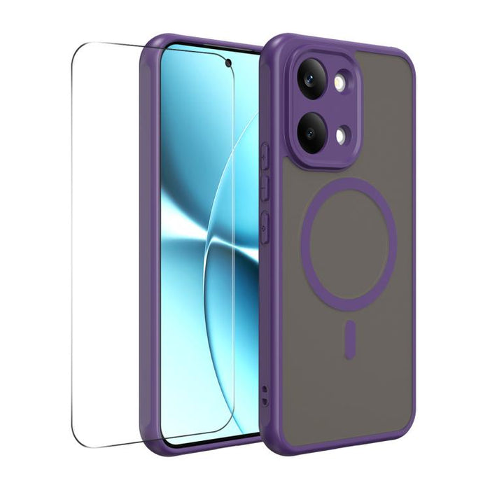 Funda para teléfono ENKAY Hat-Prince MagSafe mate translúcida a prueba de golpes con película de vidrio de aluminio y silicio de 0,18 mm de altura., For Xiaomi 17T Pro 5G, For Xiaomi 17T 5G, For Xiaomi Poco X8 Pro Max, For Xiaomi Poco X8 Pro           ...