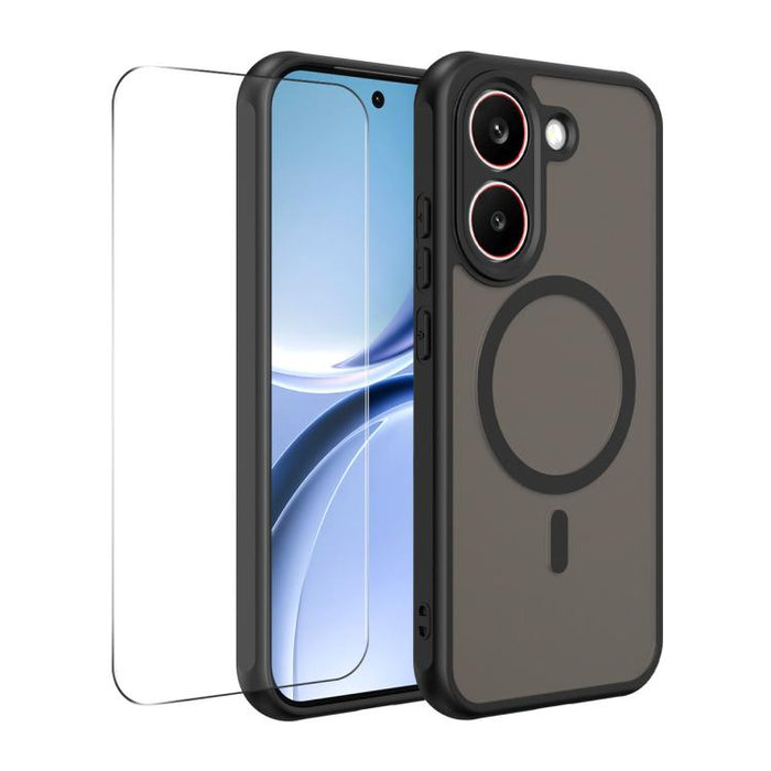 Funda para teléfono ENKAY Hat-Prince MagSafe mate translúcida a prueba de golpes con película de vidrio de aluminio y silicio de 0,18 mm de altura., For Xiaomi 17T Pro 5G, For Xiaomi 17T 5G, For Xiaomi Poco X8 Pro Max, For Xiaomi Poco X8 Pro           ...