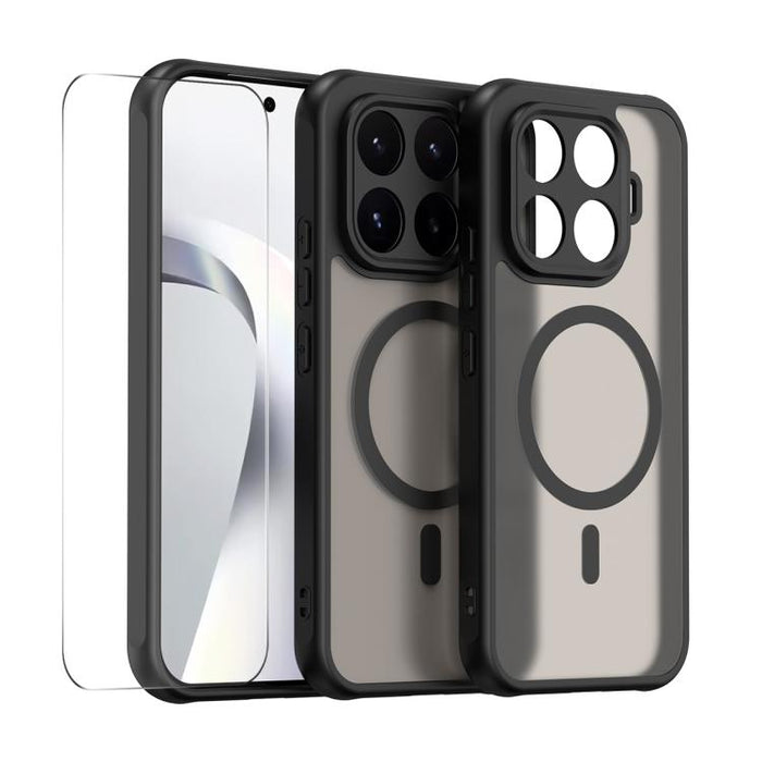 Funda para teléfono ENKAY Hat-Prince MagSafe mate translúcida a prueba de golpes con película de vidrio de aluminio y silicio de 0,18 mm de altura., For Xiaomi 17T Pro 5G, For Xiaomi 17T 5G, For Xiaomi Poco X8 Pro Max, For Xiaomi Poco X8 Pro           ...