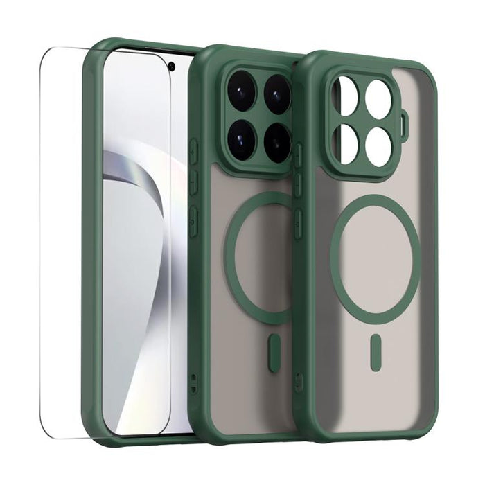 Funda para teléfono ENKAY Hat-Prince MagSafe mate translúcida a prueba de golpes con película de vidrio de aluminio y silicio de 0,18 mm de altura., For Xiaomi 17T Pro 5G, For Xiaomi 17T 5G, For Xiaomi Poco X8 Pro Max, For Xiaomi Poco X8 Pro           ...