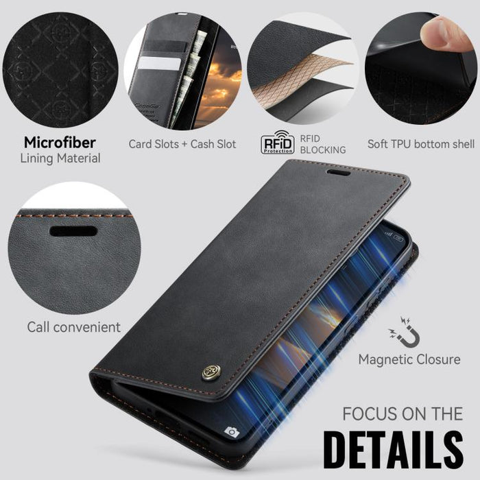 Funda para teléfono CaseMe 033 con forro de piel de becerro y bloqueo RFID de microfibra., For Xiaomi 17T 5G, For Xiaomi 17 Ultra, For Redmi Note 15 Pro 4G Global 163.2mm, For Redmi Note 15 Pro 5G Global 163.6mm, For Xiaomi 17                          ...