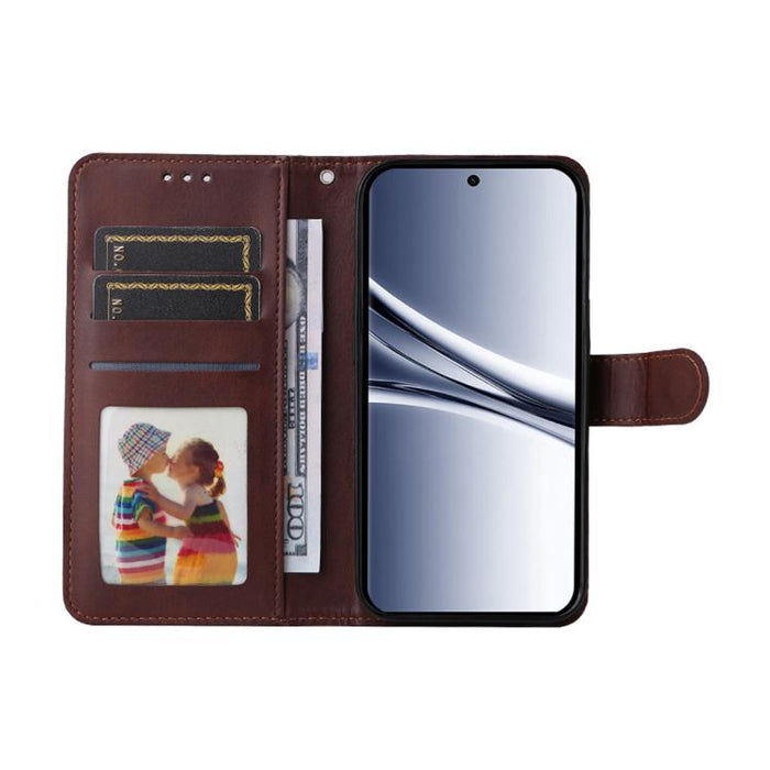 Funda para teléfono ENKAY Card Wallet de piel con textura de becerro y película de hidrogel suave con cobertura total de pegamento., For Redmi Note 15 Pro+ 5G Global 163.3mm, For Redmi Note 15 4G / 5G Global 164mm