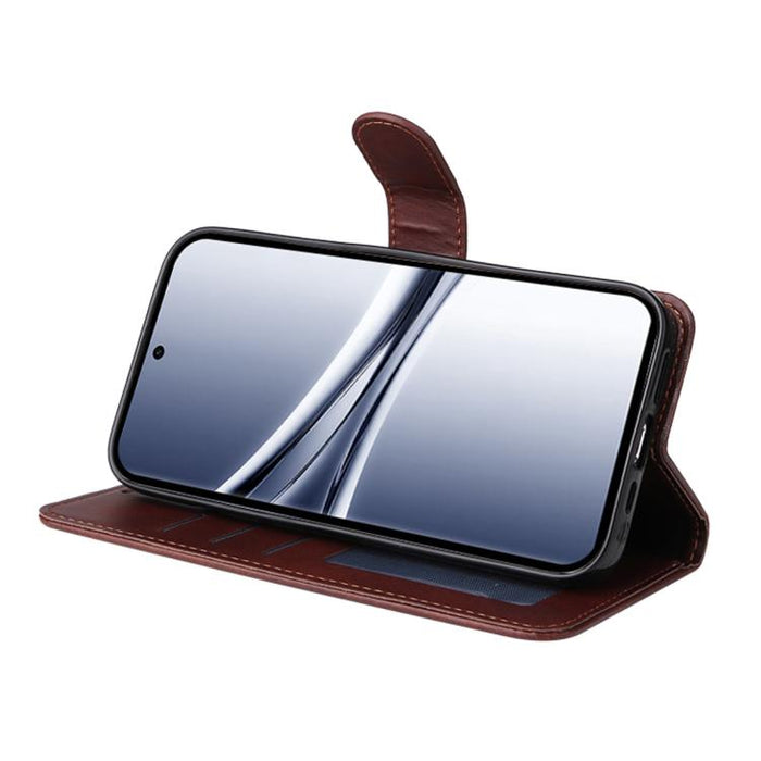 Funda para teléfono ENKAY Card Wallet de piel con textura de becerro y película de hidrogel suave con cobertura total de pegamento., For Redmi Note 15 Pro+ 5G Global 163.3mm, For Redmi Note 15 4G / 5G Global 164mm