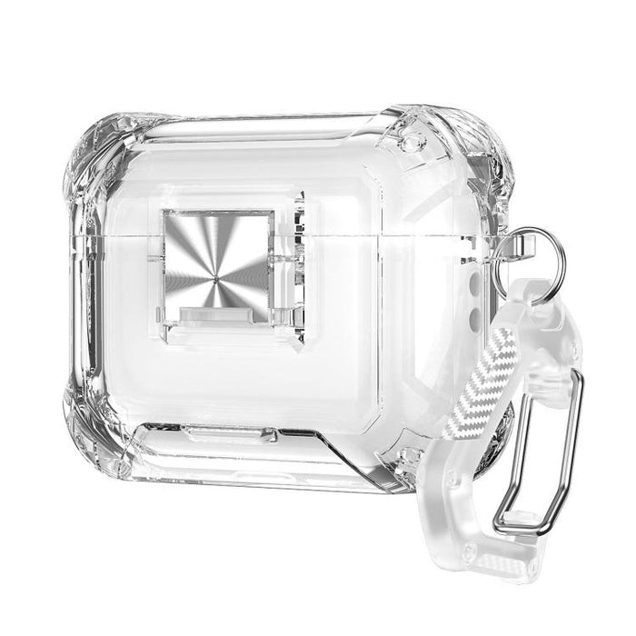 Funda transparente de TPU a prueba de golpes con cierre a presión y mosquetón para auriculares., For AirPods Pro 3