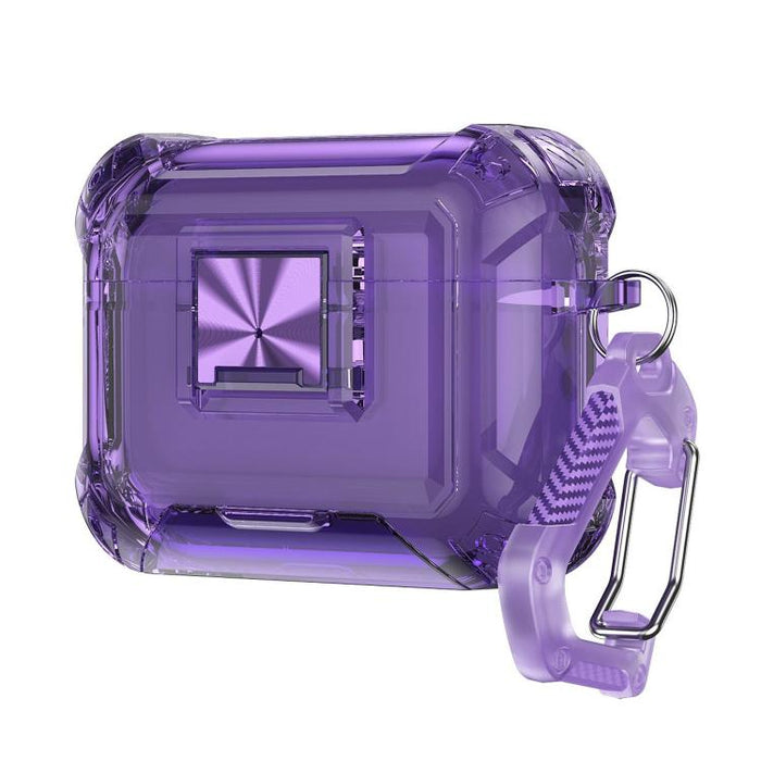 Funda transparente de TPU a prueba de golpes con cierre a presión y mosquetón para auriculares., For AirPods Pro 3