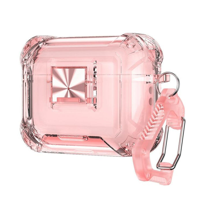 Funda transparente de TPU a prueba de golpes con cierre a presión y mosquetón para auriculares., For AirPods Pro 3
