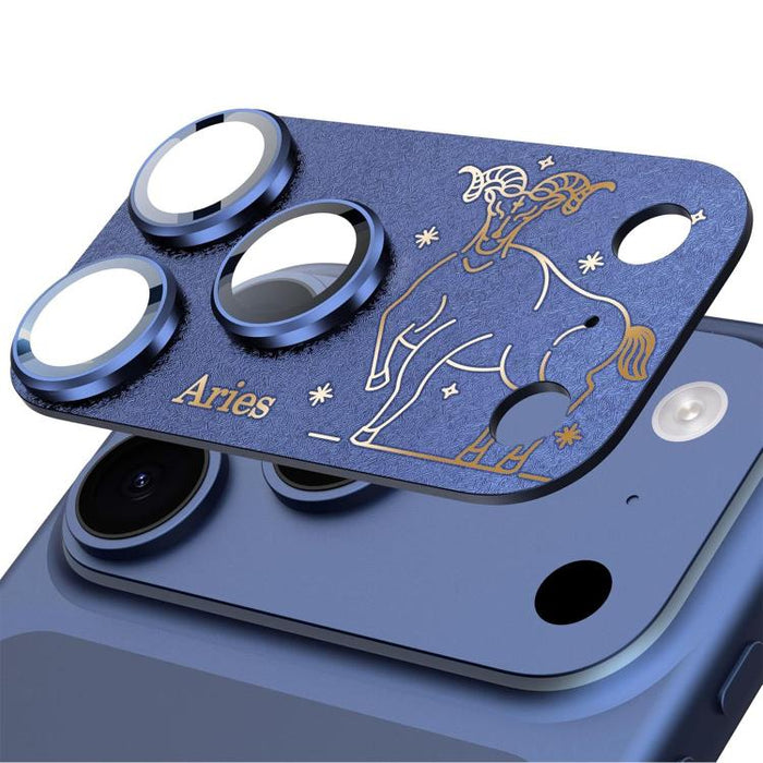 Para iPhone 17 Pro Max, película protectora integrada de metal esmerilado con doce constelaciones y acabado mate para lente de cámara, compatible con iPhone 17 Pro Max., Aries, Virgo, Taurus, Cancer, Capricorn, Sagittarius, Leo, Pisces, Gemini, Aquariu...