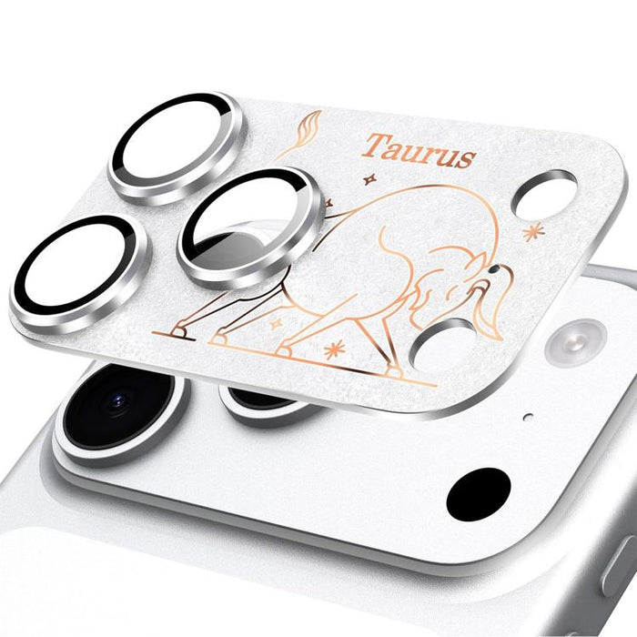 Para iPhone 17 Pro Max, película protectora integrada de metal esmerilado con doce constelaciones y acabado mate para lente de cámara, compatible con iPhone 17 Pro Max., Aries, Virgo, Taurus, Cancer, Capricorn, Sagittarius, Leo, Pisces, Gemini, Aquariu...