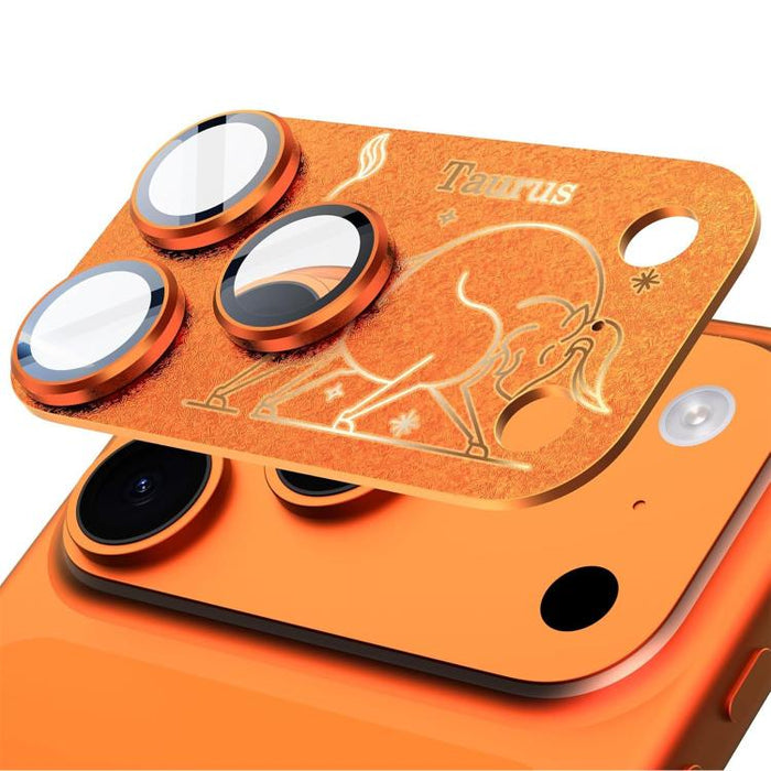 Para iPhone 17 Pro Max, película protectora integrada de metal esmerilado con doce constelaciones y acabado mate para lente de cámara, compatible con iPhone 17 Pro Max., Aries, Virgo, Taurus, Cancer, Capricorn, Sagittarius, Leo, Pisces, Gemini, Aquariu...