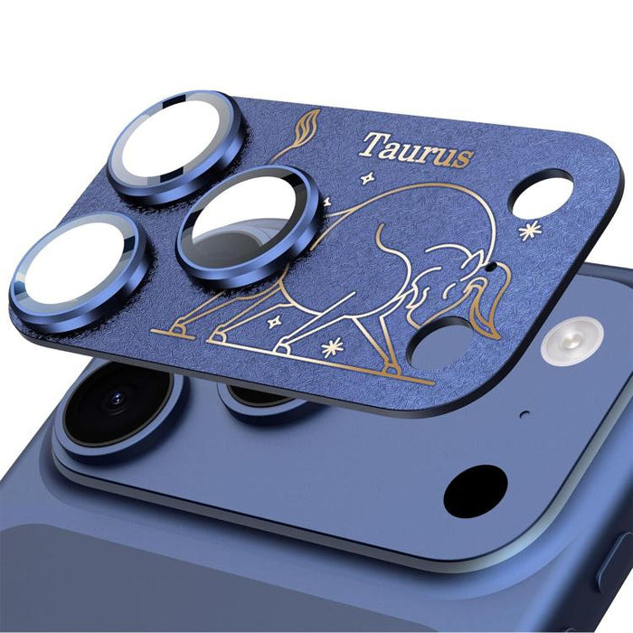 Para iPhone 17 Pro Max, película protectora integrada de metal esmerilado con doce constelaciones y acabado mate para lente de cámara, compatible con iPhone 17 Pro Max., Aries, Virgo, Taurus, Cancer, Capricorn, Sagittarius, Leo, Pisces, Gemini, Aquariu...